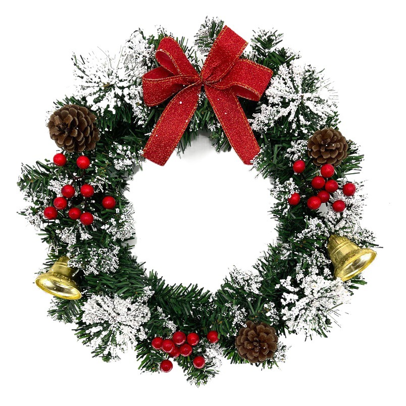 Guirnalda navideña navideña hecha a mano, lazo artificial, guirnalda de frutas rojas, decoración de centro comercial de hotel, decoración de árbol de Navidad