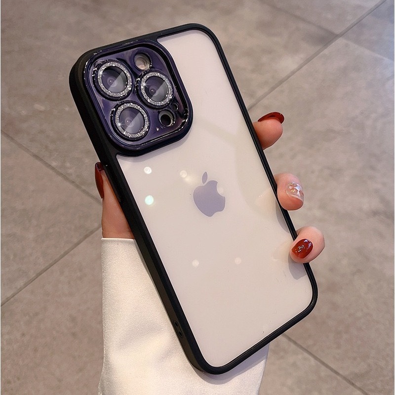 Metal glitter lente IPhone14ProMax todo incluido apple 13PRO lente de la película de la caja del teléfono para IP12p