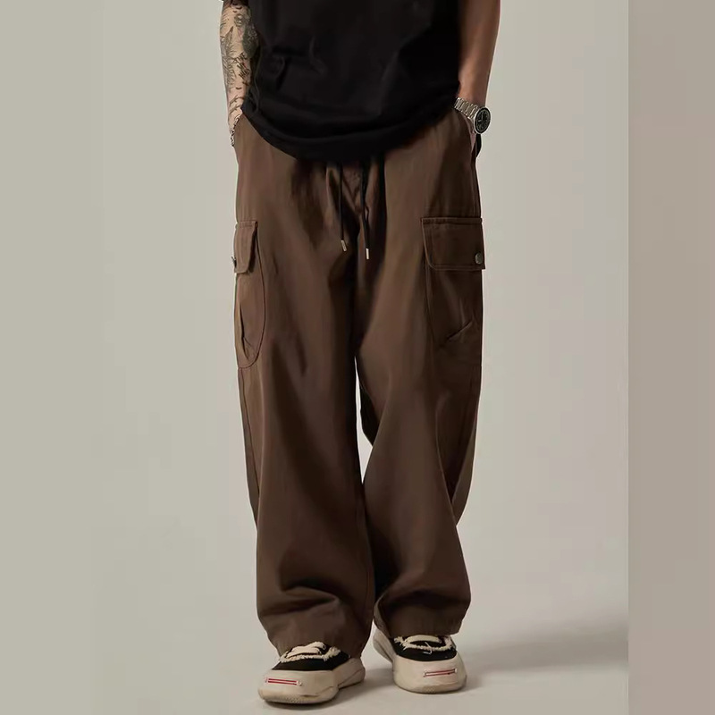 ファッションブランドのレトロな日系工装ズボン男春秋insファッションアメリカのゆるいストレートカジュアルパンツ|undefined