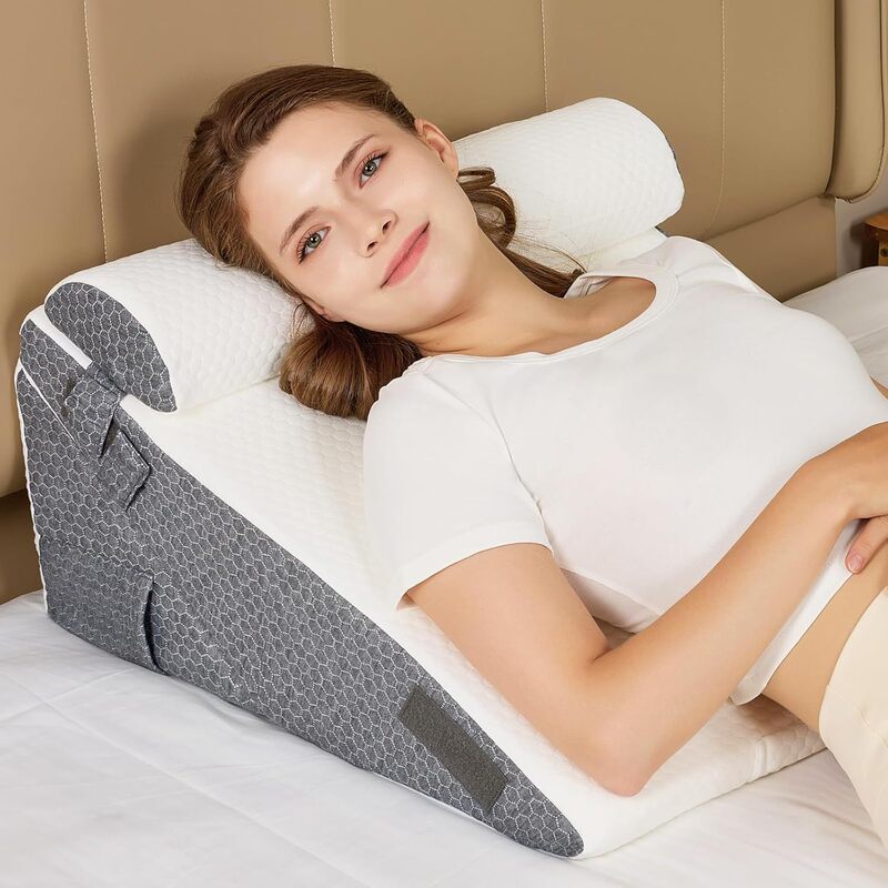 Three-Piece Adjustable Wedge-Shaped Pillow Set, Memory Foam Headboard Cushion, Anti-Reflux Pillow Three-Piece Adjustable Wedge-Shaped Pillow Set, Memory Foam Headboard Cushion, Anti-Reflux Pillow