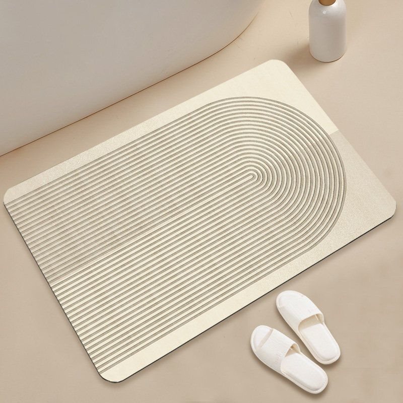 Simple Line Diatom Mud Floor Mat, Bathroom Easy-Care Foot Mat, Bathroom Absorbent Floor Mat, Entrance Decorative Door Mat