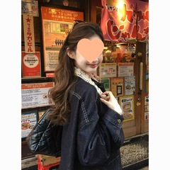 2025秋季新款美式复古拼接蕾丝牛仔外套女小众设计感休闲夹克上衣
