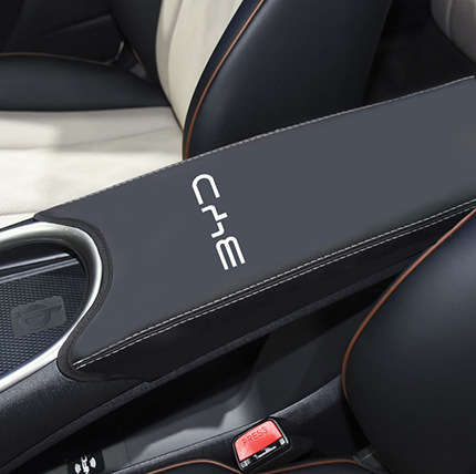 BYD Dolphin – Armrest box Center Armrest Box - dolphin-black-leather-grey-stitching-with-logo