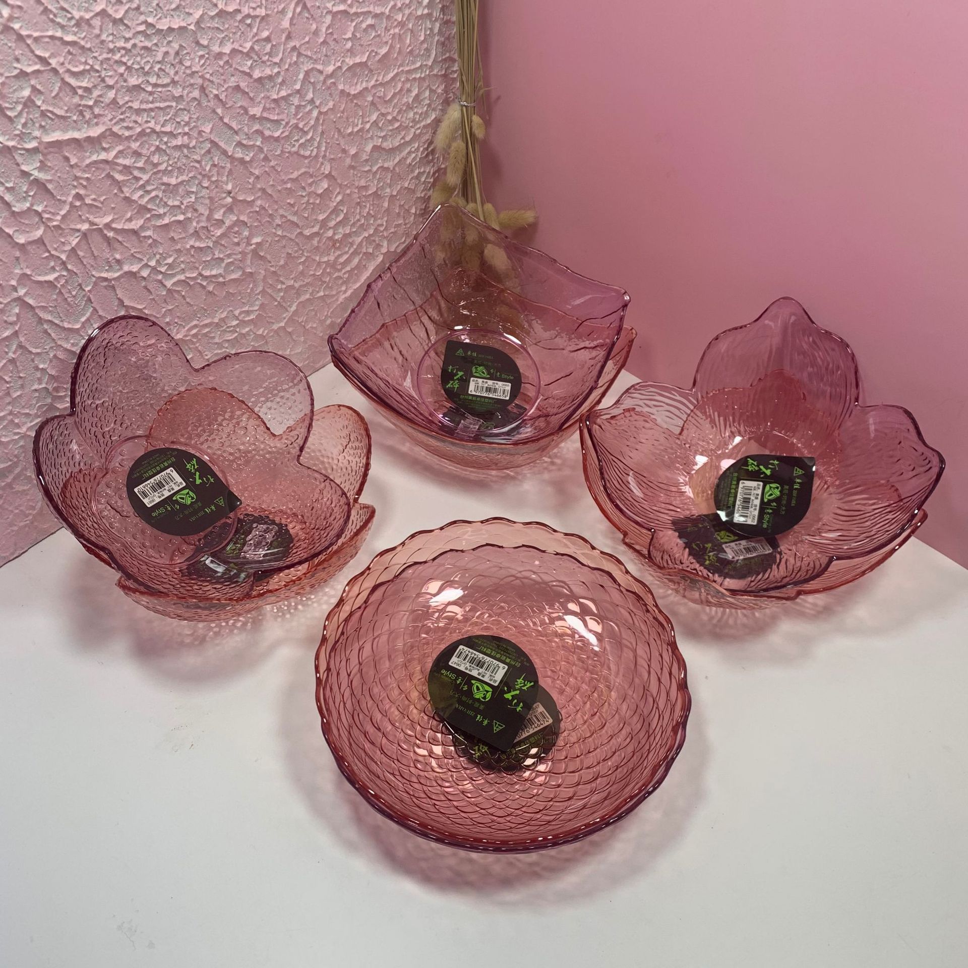 Zhuojia 0661 0665 0647 0662 Crystal Fruit Tray Plastic Flower Square Snack Storage Tray