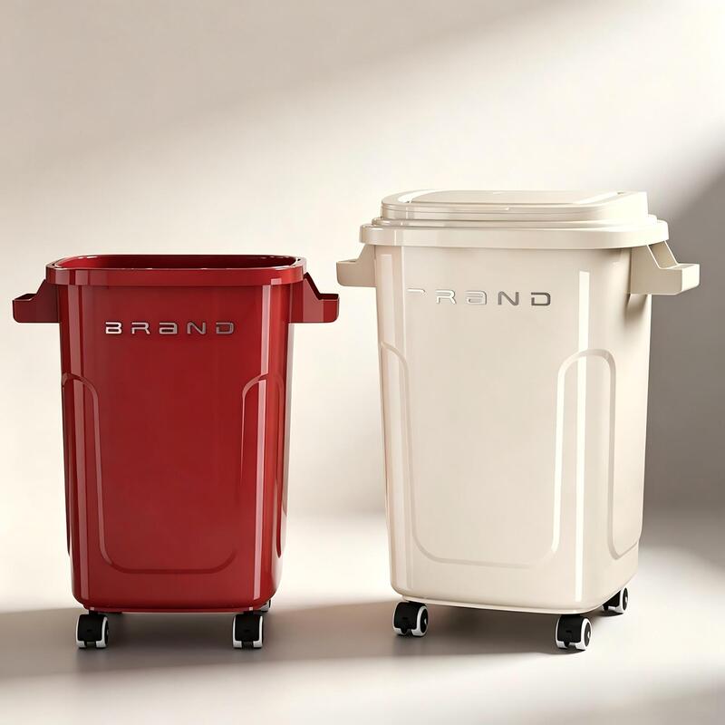 Large household trash can with lid, large capacity, kitchen trash can with wheels, no need to bend over, commercial trash can Large household trash can with lid, large capacity, kitchen trash can with wheels, no need to bend over, commercial trash can