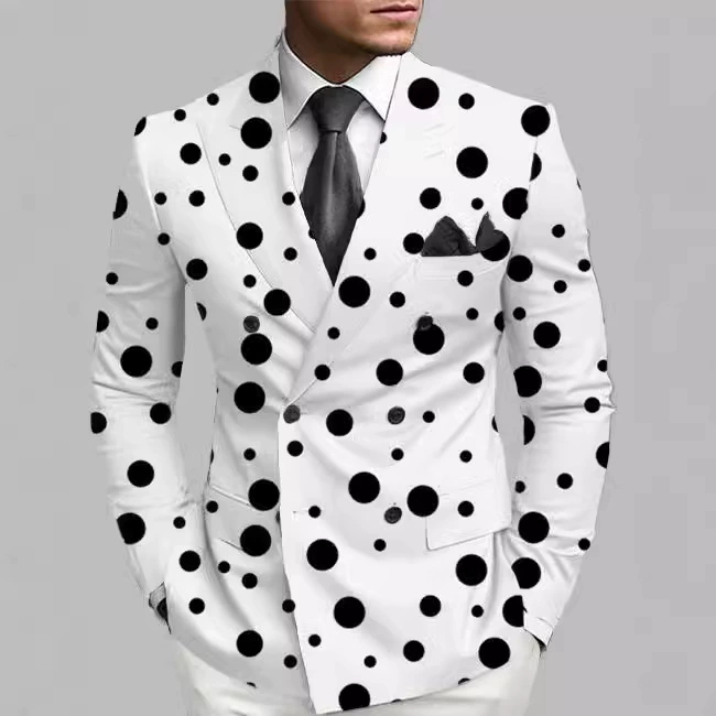 Трансграничный новый экспортный мужской костюм с двусторонним разрезом сзади и принтом, городской модный тонкий повседневный костюм