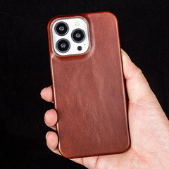 適用iPhone15 promax手機殼真皮13/14手機套12保護套蘋果15手機殼