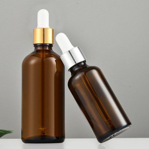 Wholesale brown essential oil bottles, glass refill bottles, dropper bottles, cosmetic essence bottles, empty bottles, light-proof glass bottles
