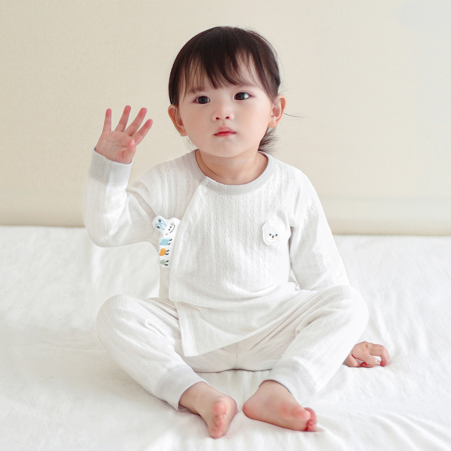 Set de ropa interior infantil primavera y otoño niños algodón delgado para niños y niñas base de entrepierna abierta para bebés abrigos de otoño pantalones de otoño