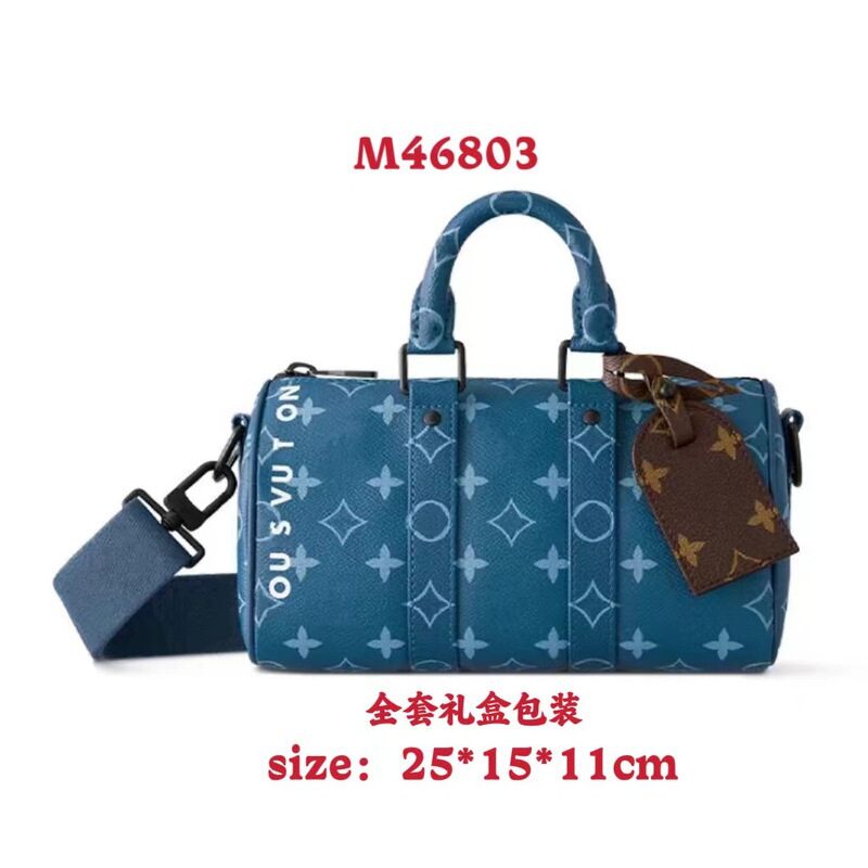 新款keepall-25cm枕头包压花单肩包滚筒包圆筒包时尚斜挎包情侣包|undefined