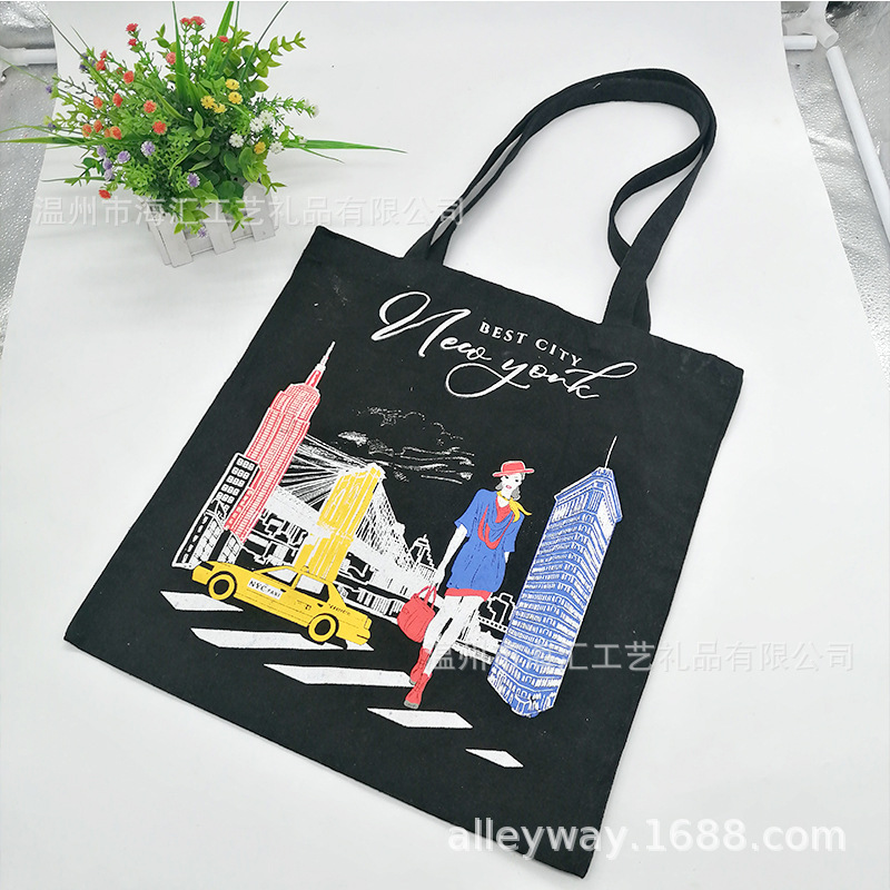 厂家棉布多色套色丝印手提袋学生收纳袋可印logo