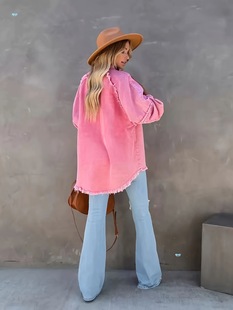 Pink Denim Jacket Lightweight Pink Oversized Denim Jacket