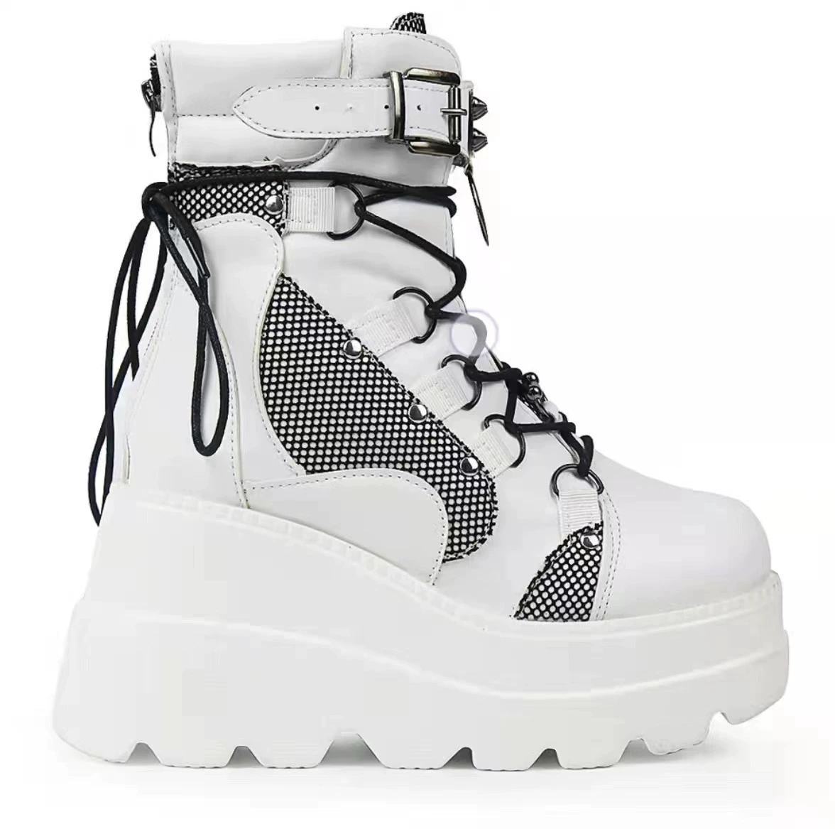 Platform boots Amazon 2022 collection, mid‑calf punk style, chunky sole, plus sizes 35–43