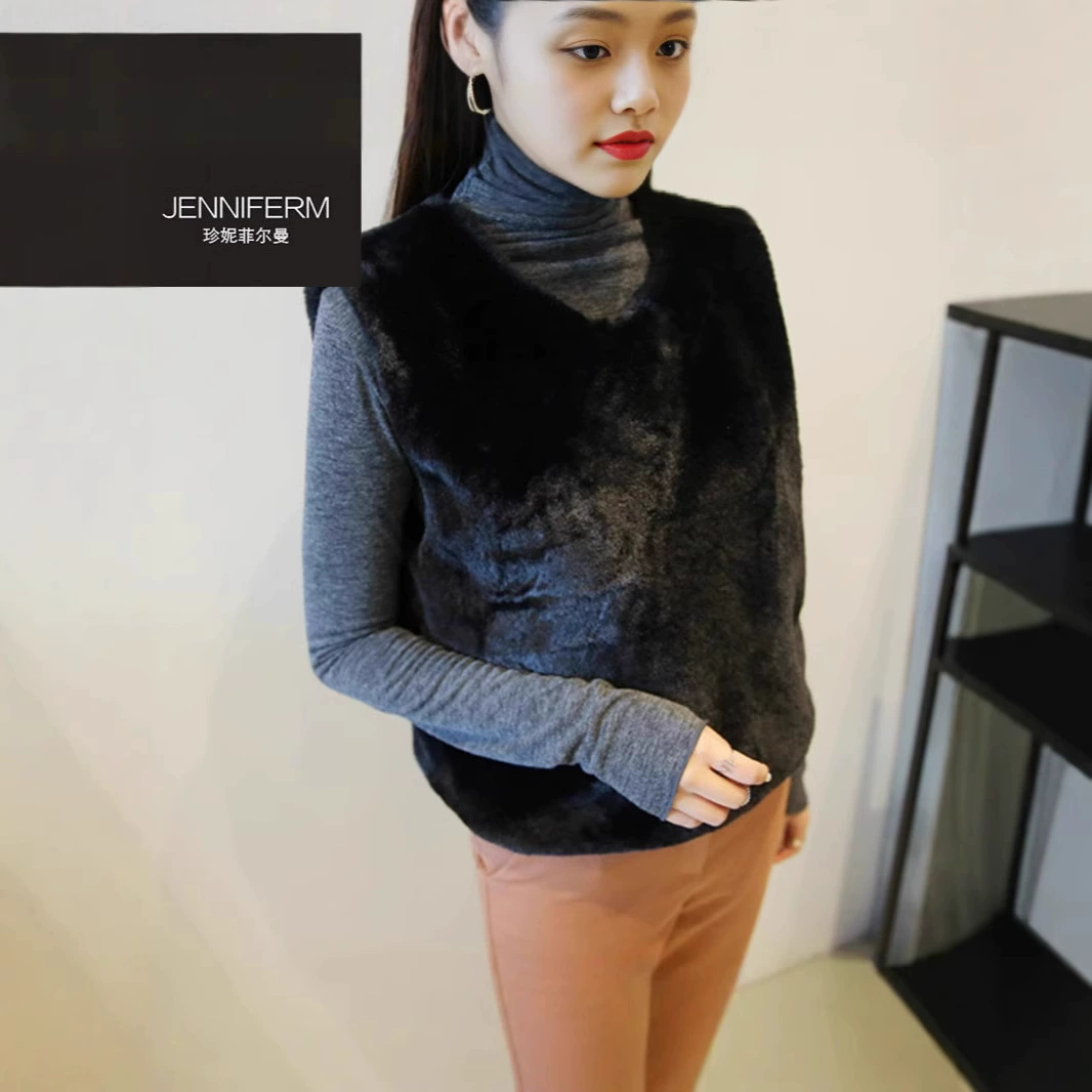 Амазонка Весна и Осень Европа и США Трансграничная внешняя торговля имитация кролика меховый жилет жилет для женщин топ с круглым вырезом без рукавов