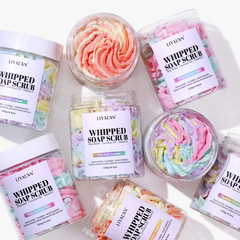 クロスボーダーWhipped Soap Scrub乳木果油拉花石鹸角質保湿混色クリーム石鹸オーダー