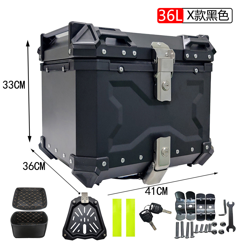 Caja de cola de aleación de aluminio de liberación rápida 25L30L36L45L55L65L caja de almacenamiento de la motocicleta caja de aluminio