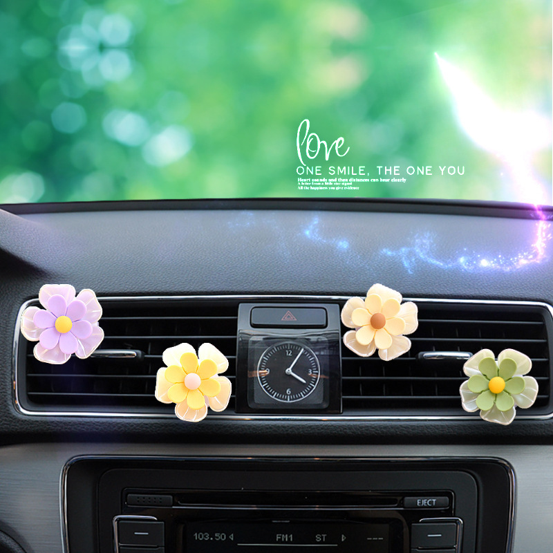 Coche pequeño, fresco, flor, aire acondicionado, salida de aire, clip de decoración, decoración de perfume de aromaterapia de coche, decoración de coche