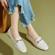 小皮鞋女2023夏季新款英伦风软底单鞋春秋两穿平底马衔扣乐福鞋女