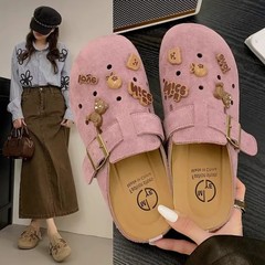 小众复古包头拖鞋女2025春夏新款厚底半包勃肯鞋女外穿半拖洞洞鞋