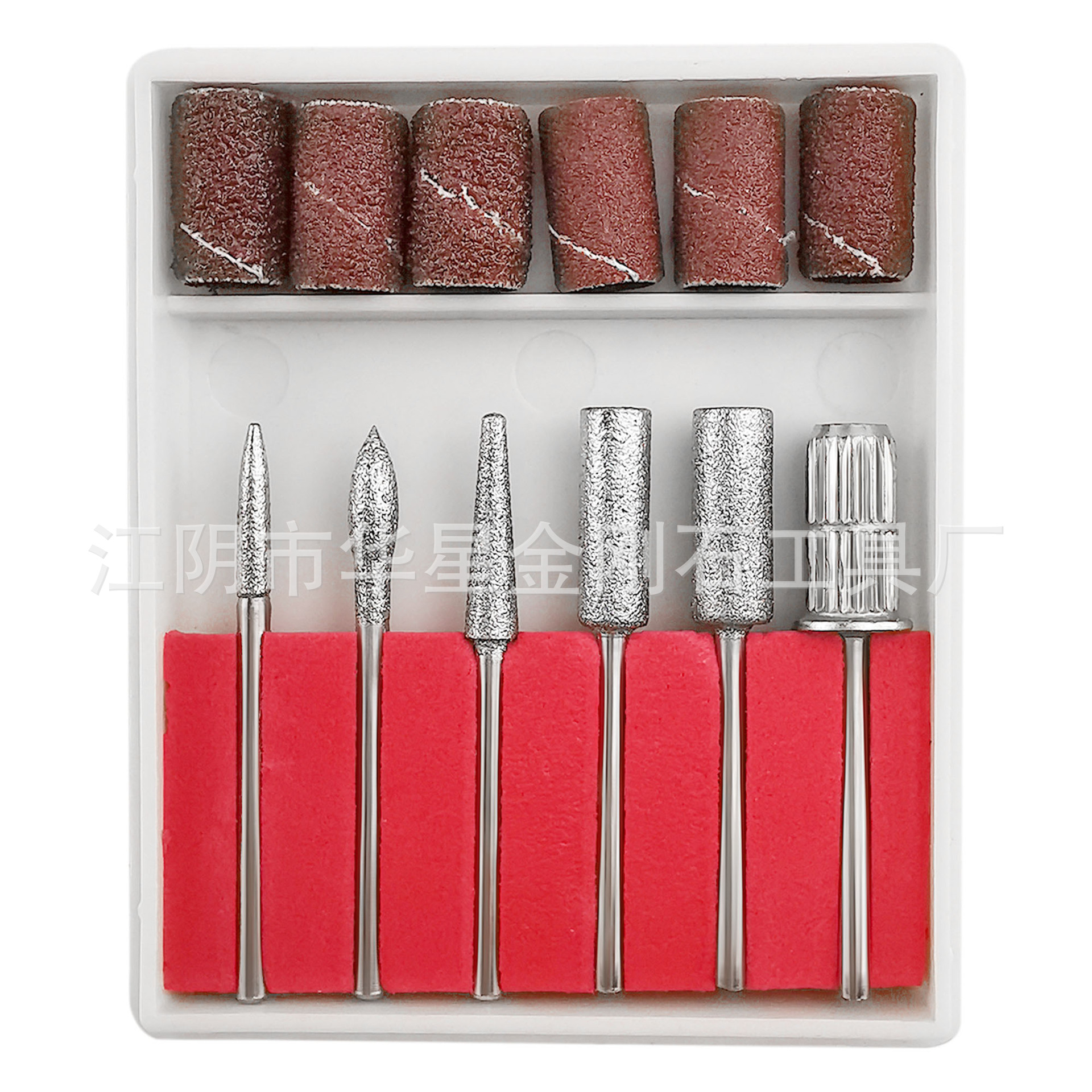 6PCS装美甲电动打磨头 2.35柄金刚石磨头 五金电镀金刚石美甲磨棒