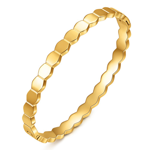 European and American new geometric simple personality hexagonal honeycomb bracelet diamond smooth buckle bracelet bracelet wholesale for women