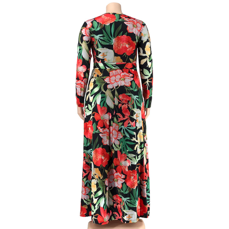 Sheath Dress Elegant V Neck Printing Nine Points Sleeve Flower Maxi Long Dress Daily Tea Party display picture 64