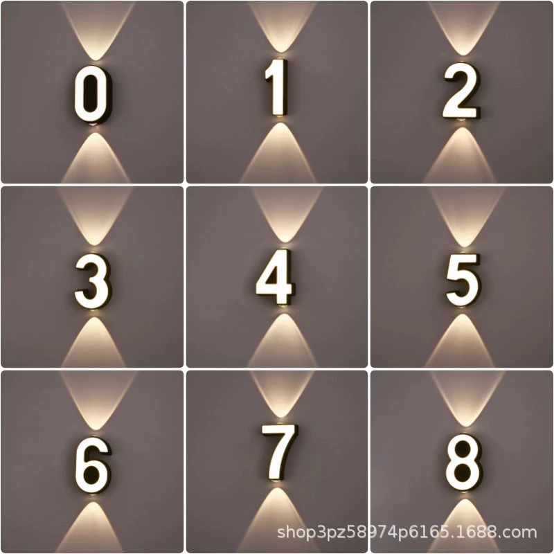 Hyundai l минималистский прожекатель балкон крытая наружная вывеска дорожные знаки двери цифровой свет водонепроницаемый светодиодный дверной знак настенный светильник