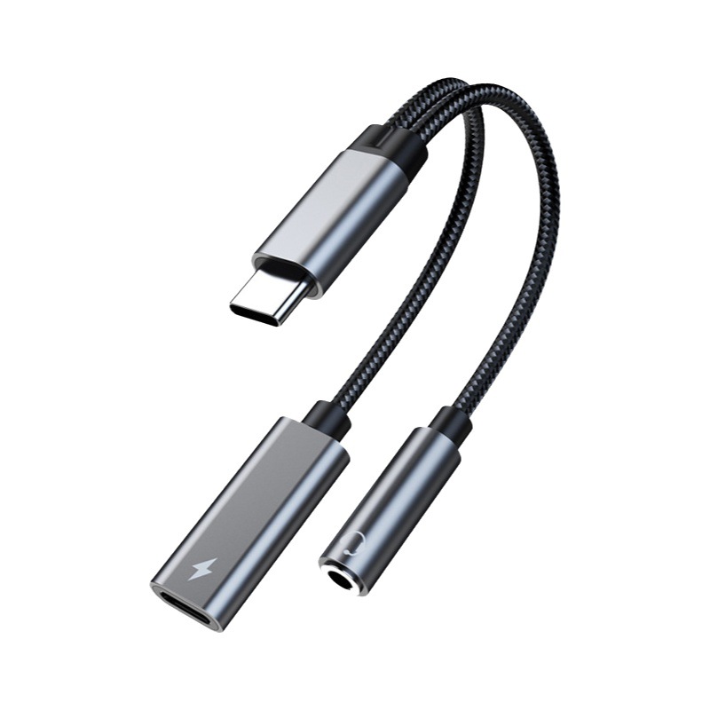 Adaptador Typec dos en uno, adaptador de auriculares otg, carga rápida, adaptador de audio para teléfono móvil, chip CX31993
