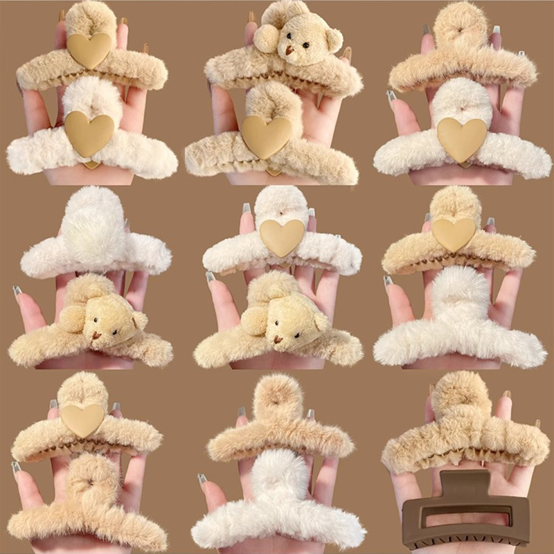 Hair clip for women, autumn and winter, suitable for pigtails at the back of the head, shark clip with heart-shaped hair clip, does not hurt hair, hair ornament hair pin, wholesale