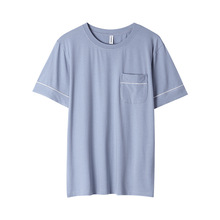 棉粘纤棉品牌睡衣男士夏季短袖套头上衣宽松XXXXL加大码可外穿RC