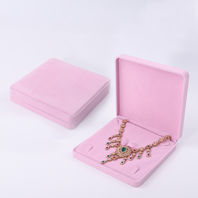 Caja de Almacenamiento de Joyas de Terciopelo Rosa con Esquinas Redondeadas, Caja para Aretes y Pulseras, Caja de Regalo para Joyas, Caja para Anillos
