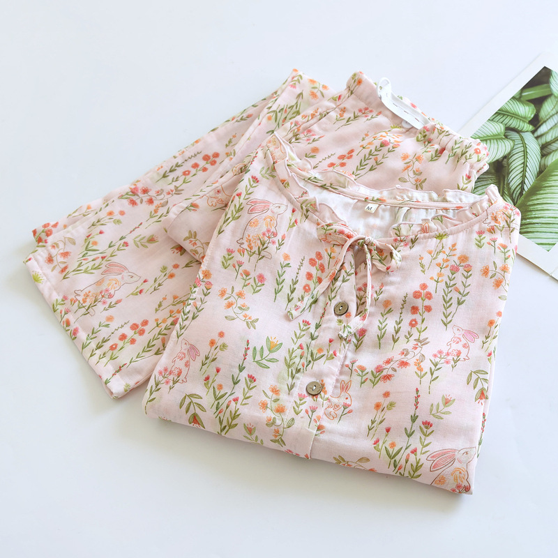 Bamboo Fiber Nursing Clothes, Maternity Pajamas, Confinement Clothes, Four-Season Bamboo Cotton Gauze Maternity Home Clothes, Pregnancy Breastfeeding Suits