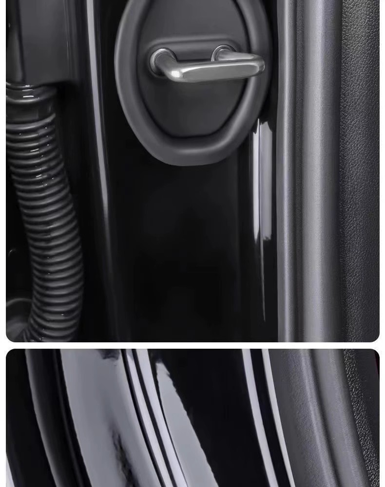 New Car Door Lock Buckle Protection Pad Door Shock-Absorbing Buffer Gasket Door Lock Protective Cover Door Closing Anti-Collision Sticker Silicone