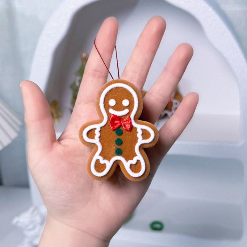 Cute Style 1 Piece Flocking Cute Christmas Gingerbread Jewelry Boxes