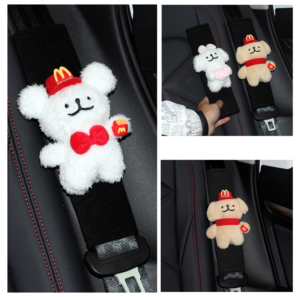 Car Seat Belt Shoulder Protector Women's Anti-Wear Clothing Summer Cute Line Puppy Car Seat Belt Shoulder Protector Soft