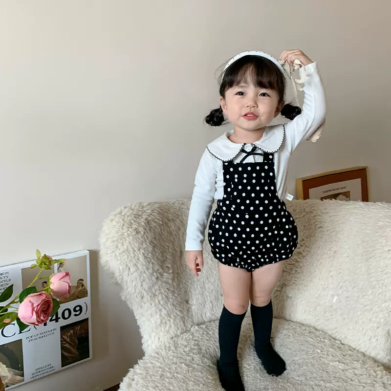 清仓款】蔗梨童装女童连体衣套装秋季儿童休闲哈衣外出服宝宝爬服