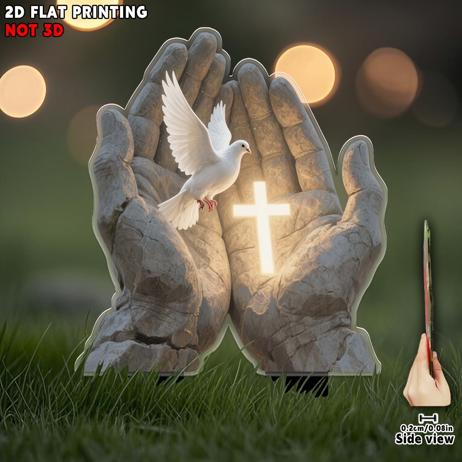 跨境2D平面亚克力花园桩盆栽花朵植物装饰道具户外庭院地插