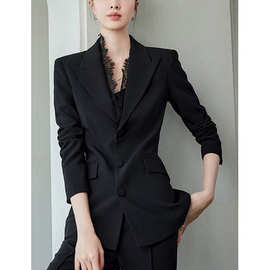2026春季新款大码西装外套女200斤胖mm高级蕾丝设计职业西装2618