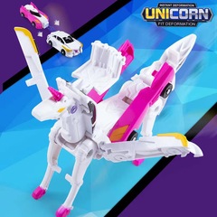 クロスボーダー専用魔幻飛馬ユニコーン玩具マグネット衝突変形自動車ロボット子供玩具卸売り