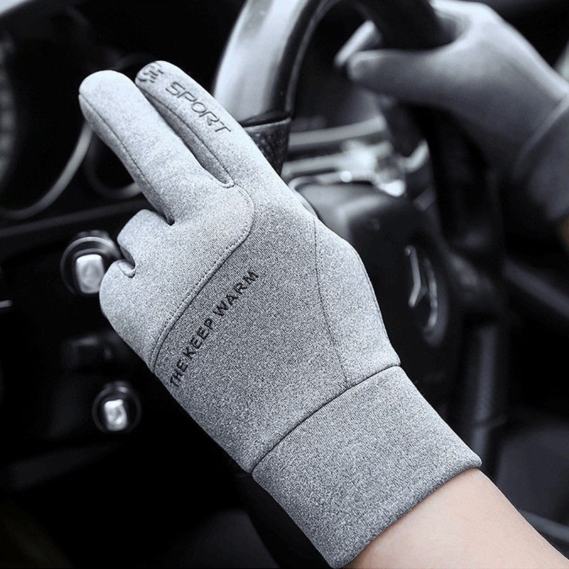 Otoño e invierno al aire libre guantes deportivos hombres y mujeres dedo completo ciclismo cálido esquí forrado de lana dedo largo guantes de pantalla táctil transfronteriza