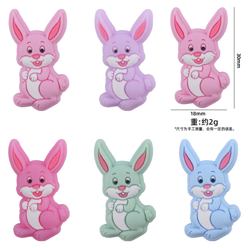 Nuevo bebé suministros conejo de dibujos animados cuentas silicona lindo creativo chupete cadena pulsera juguete mordedor Accesorios