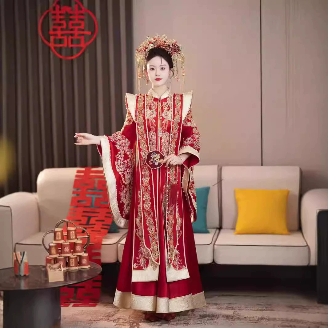 Фестиваль Guan Xiaya китайский свадебный костюм невесты крупного размера Hanfu свадебное платье