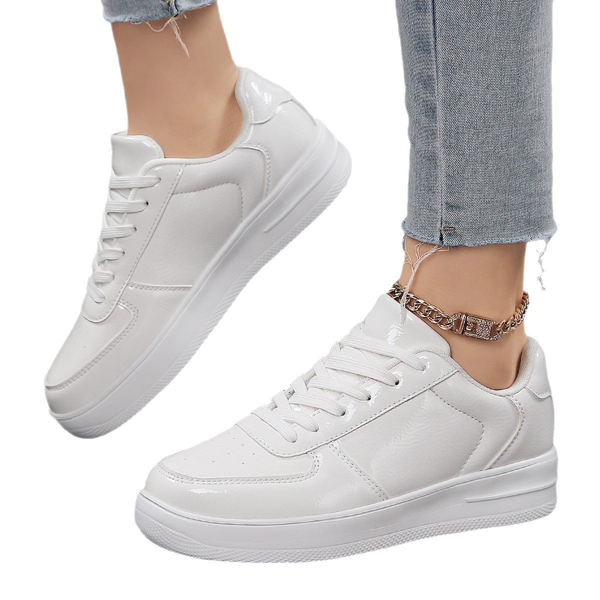 Zapatos de mujer transfronterizos zapatos de moda zapatos blancos pequeños zapatos de moda zapatos blancos casuales zapatos deportivos de hombre tamaño 42