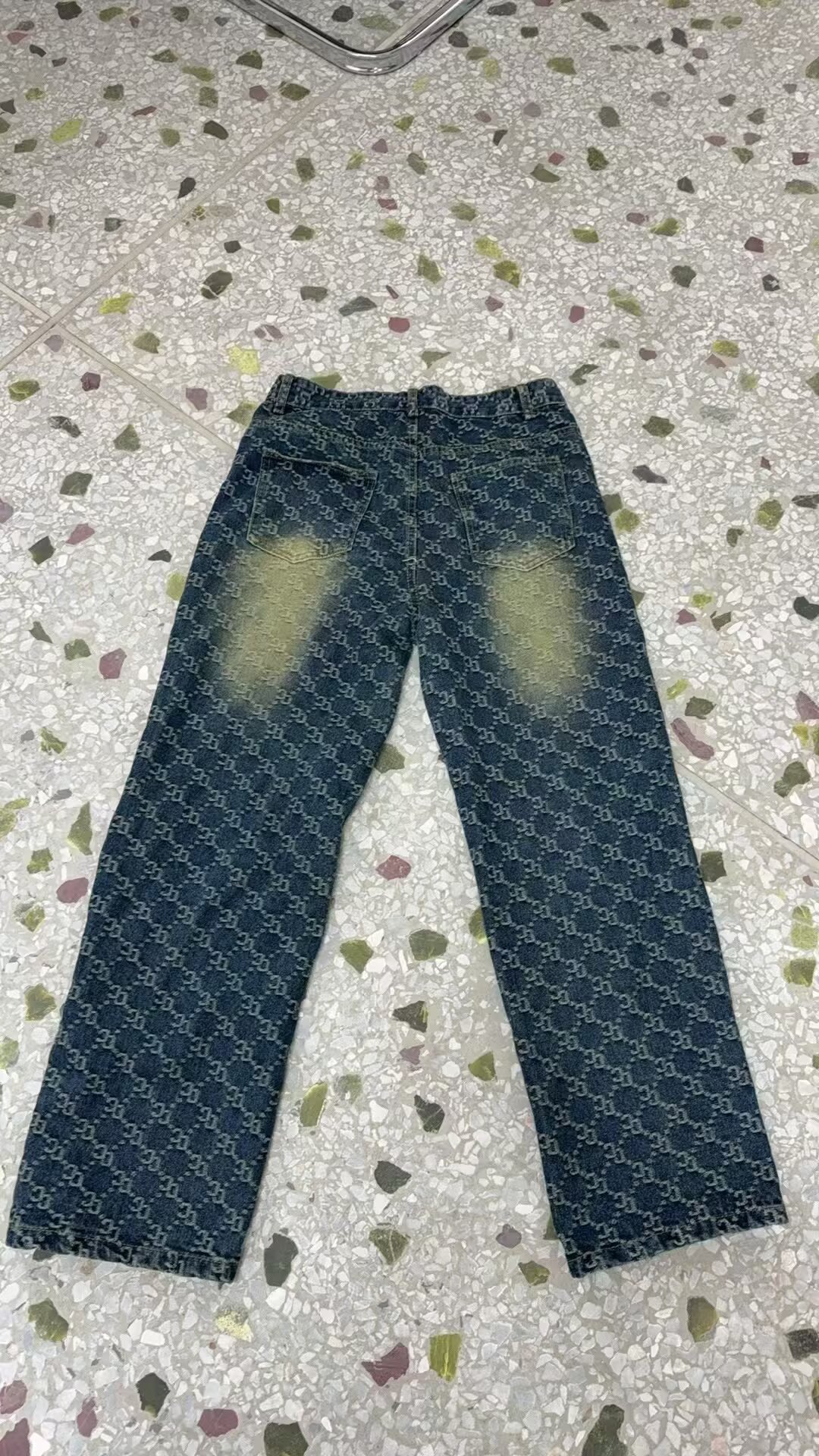 Men's Clothing High End Men's Straight Leg Jeans Streetwear American High Street Style Cool Edgy Vibe Full Print Embroidery_mkmklike.com