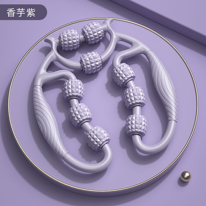 狼牙棒瑜伽夹环形夹腿小腿按摩滚轮滚轴泡沫轴肌肉拉伸放松按摩器|undefined