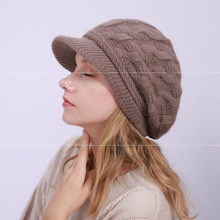 wool beret twist hat women's knitted cap帽子女针织鸭舌1