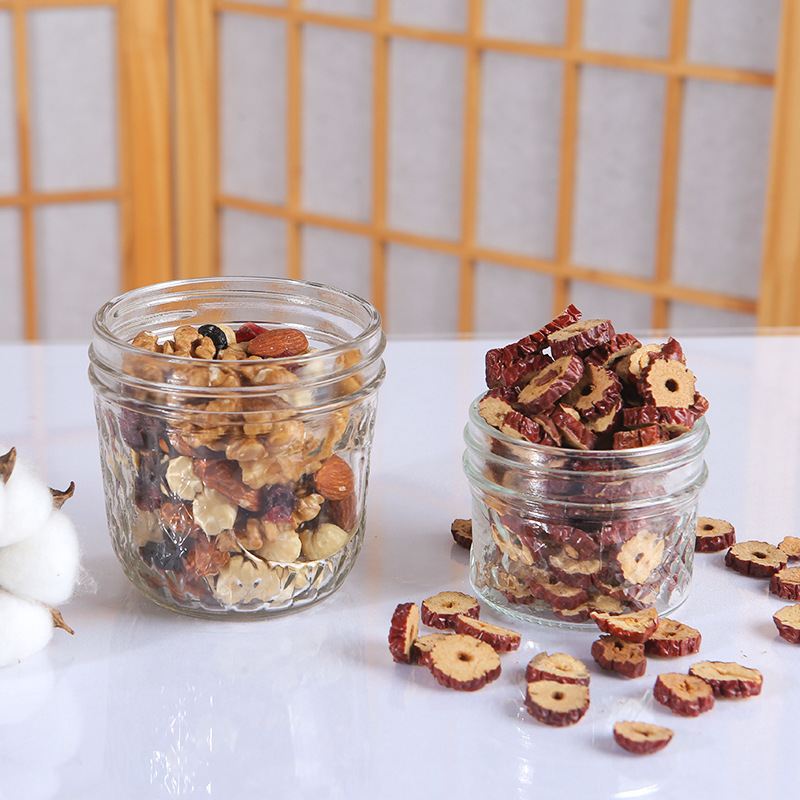透明带盖玻璃密封瓶子鱼子酱罐家用储物罐五谷杂粮瓶防潮果酱罐子