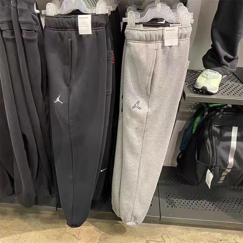 Cross-Border Top Version 25 Overseas Hot-Selling Jordan Men's Sweatpants, Fleece-Lined with Jumpman Embroidery, Casual Couple's Style