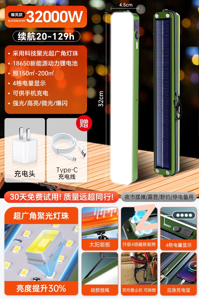 Luz de carga LED luz de emergencia de iluminación de corte de energía atracción magnética inalámbrica camping móvil puestos al aire libre luz de la noche al por mayor