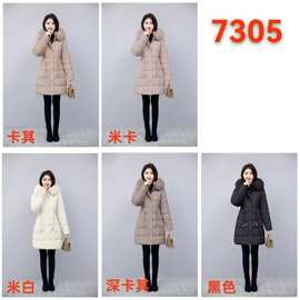 冬季毛领棉衣女中长款新款韩版修身棉服加厚保暖显瘦棉袄外套